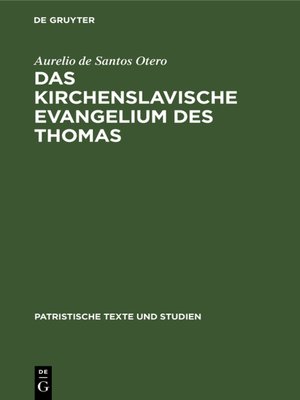 cover image of Das kirchenslavische Evangelium des Thomas